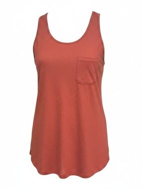 Sonoma Goods For Life Women's Medium Rust Brown Pocket Tank Top 100% Cotton